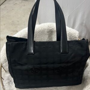Chanel Elegant Black Tote Bag travel line